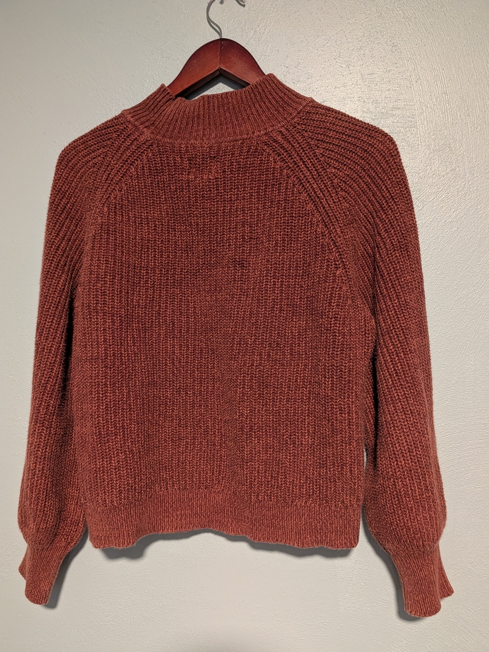 GAP Ribbed Mock Neck Sweater in Rust - Picture 2 of 3